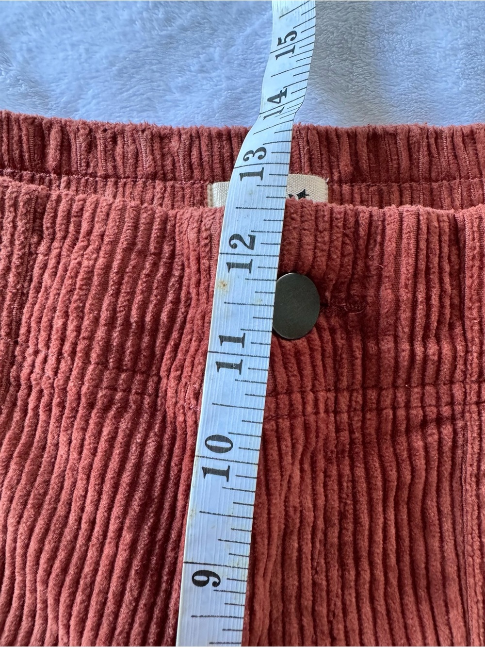 Pact Organic Cotton Whale Corduroy Wide Leg Slant Pocket Pants in Rust Size M - Picture 10 of 12